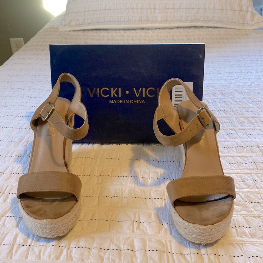 Vicki - Vicki Platform Sandal Wedge with ankle strap and open toe.